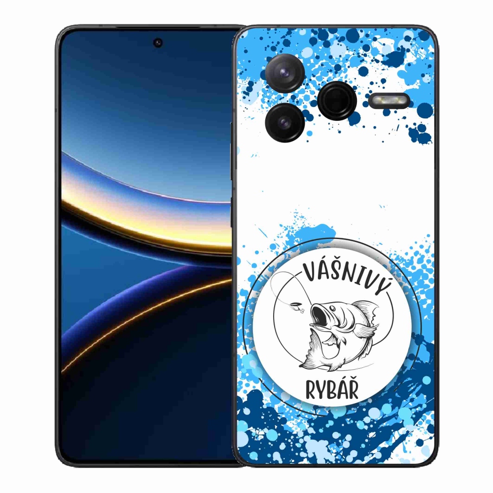 Gélový kryt mmCase na Xiaomi Poco F7 Pro - vášnivý rybár biele pozadie