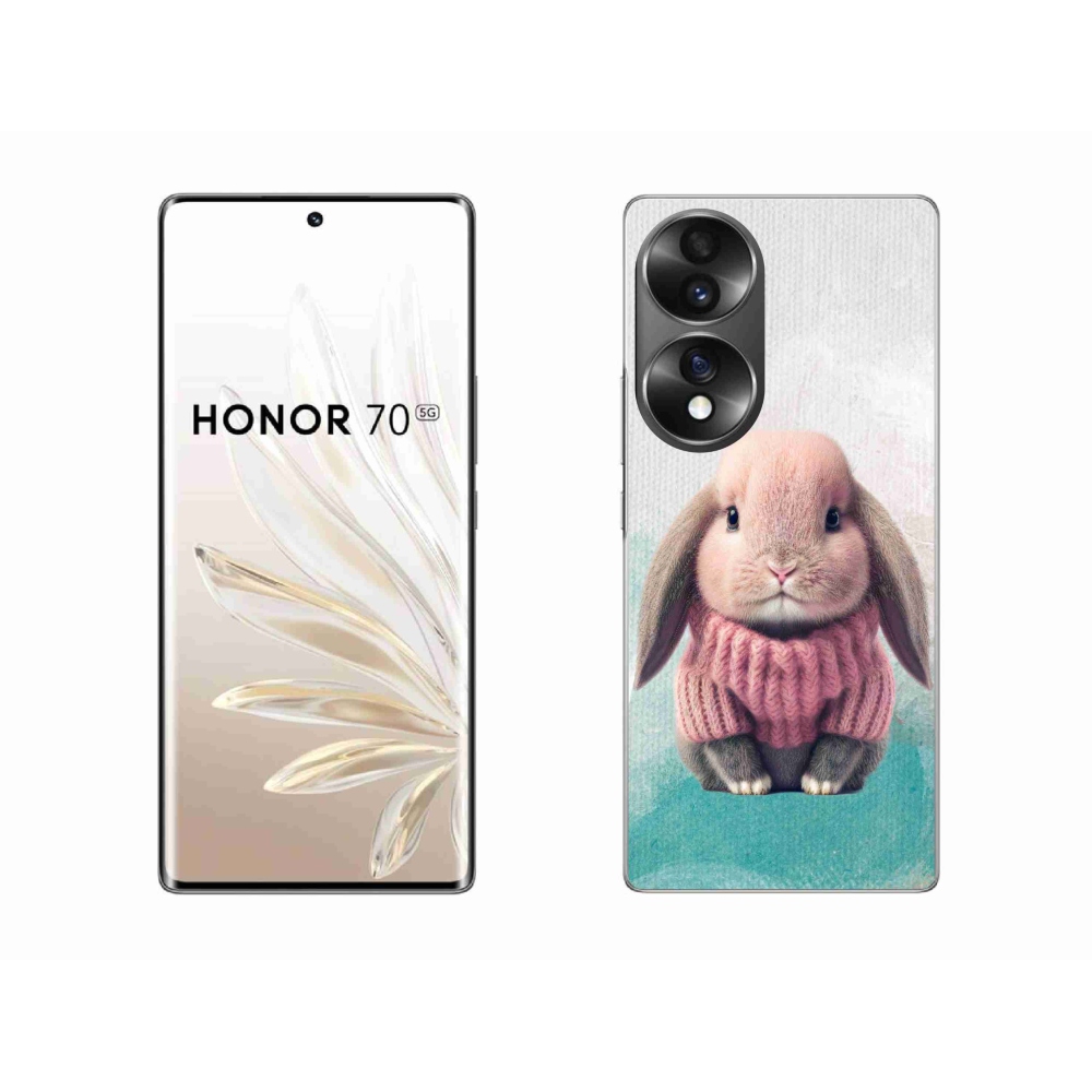 Gélový kryt mmCase na Honor 70 - zajačik vo svetri