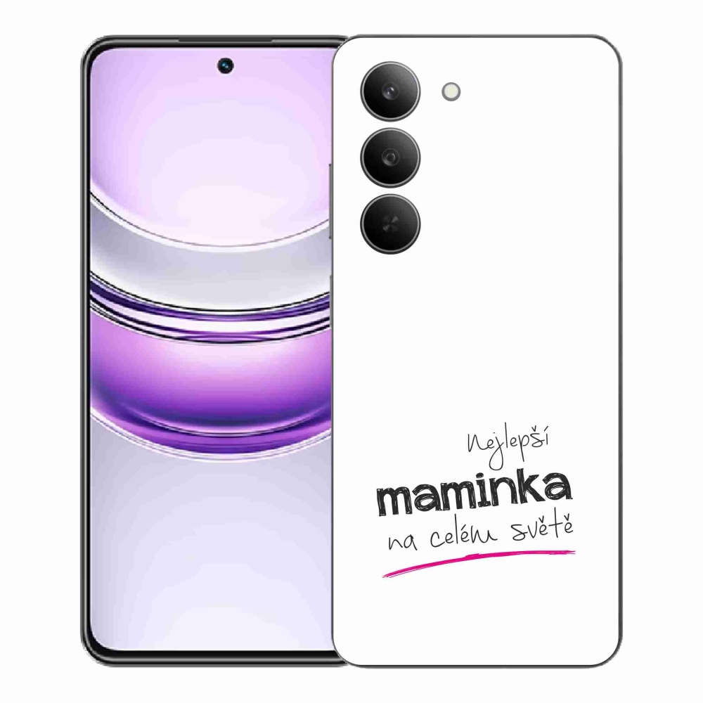 Gélový kryt mmCase na Realme 14x 5G - najlepšia mamička 4 biele pozadie