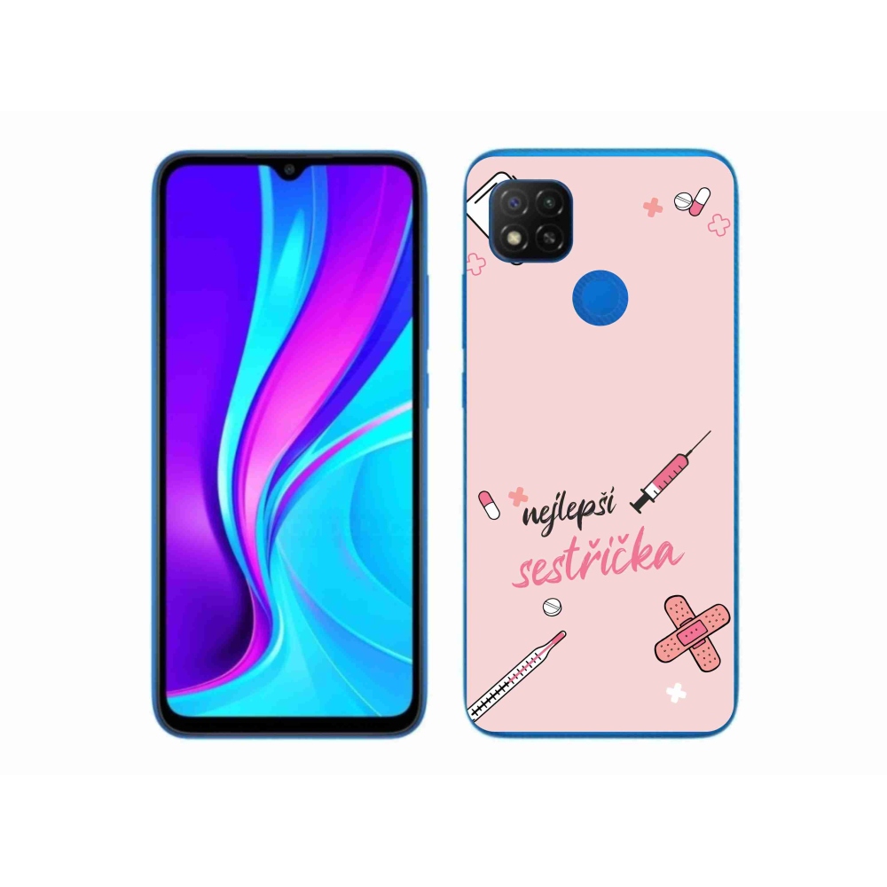 Gélový kryt mmCase na Xiaomi Redmi 9C - najlepšia sestrička ružové pozadie