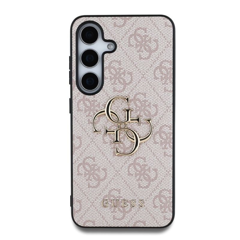 Guess PU 4G Metal Logo Zadný Kryt pre Samsung Galaxy S25 Pink
