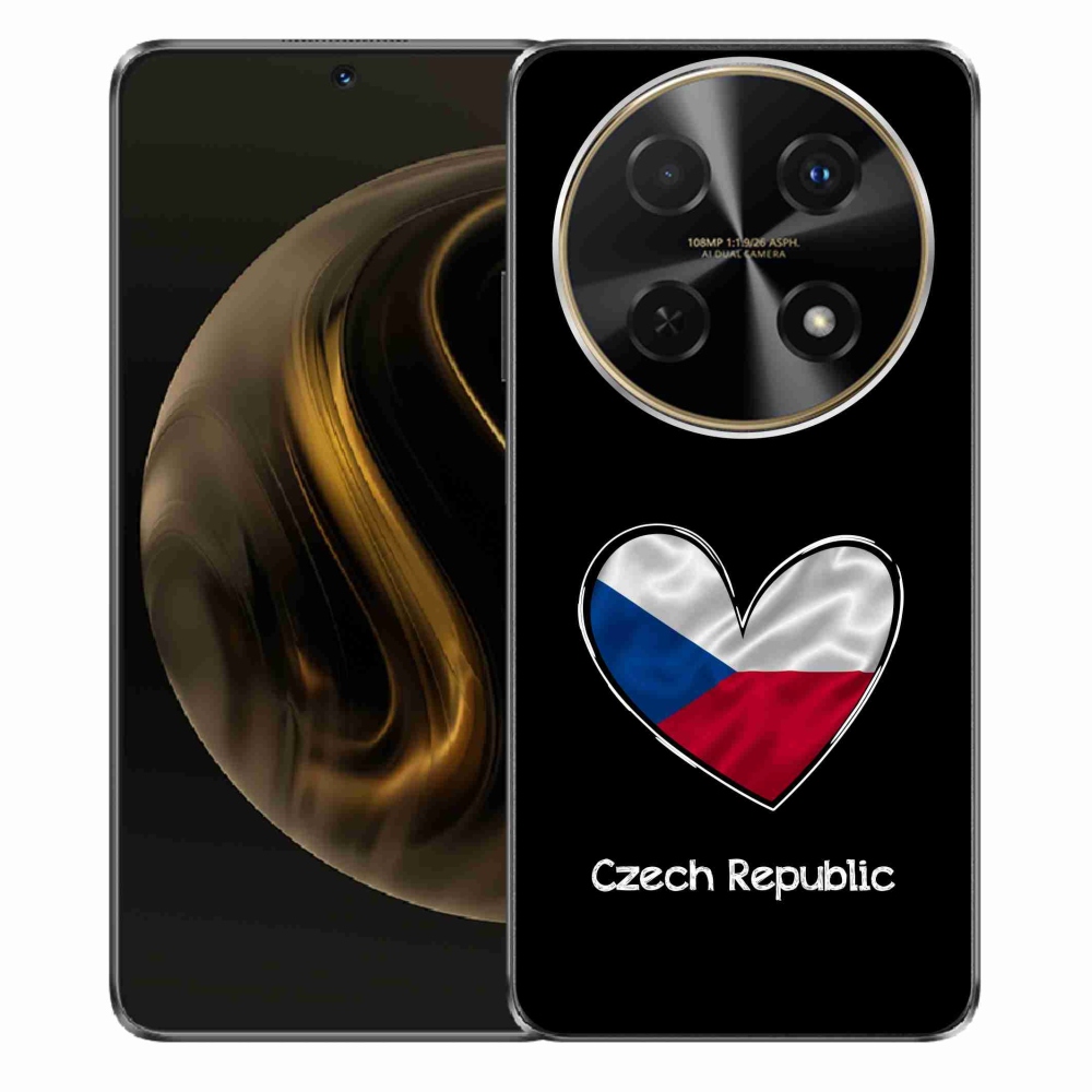 Gélový kryt mmCase na Huawei Nova 12i - vlajka srdca čierne pozadie