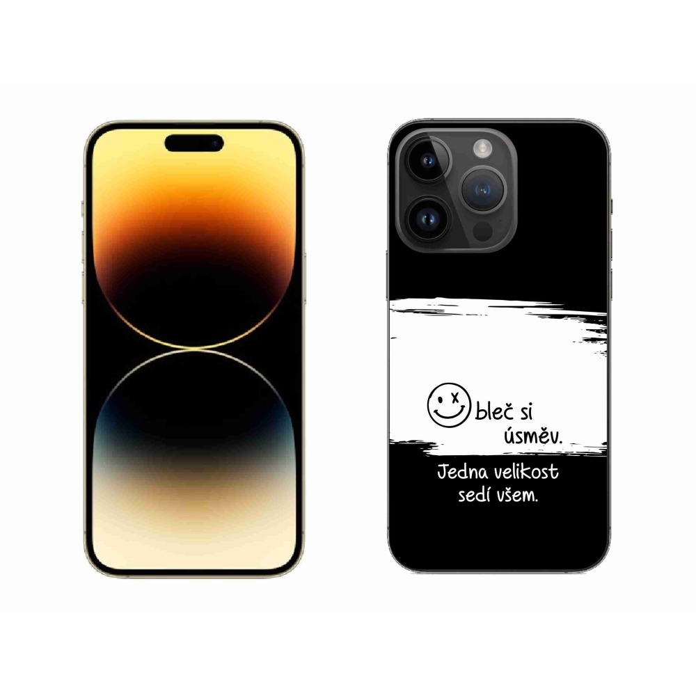 Gélový kryt mmCase na iPhone 14 Pro Max 6.7 - vtipný text 8 bieločierne pozadie