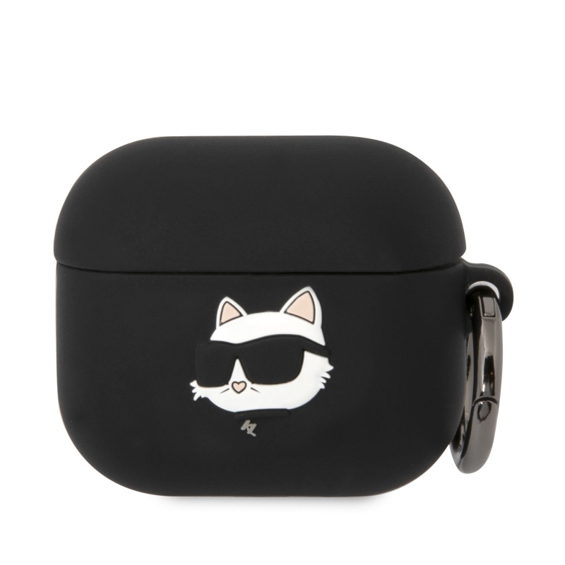 Karl Lagerfeld 3D Logo NFT Choupette Head silikónový púzdro pre Airpods 3 čierny