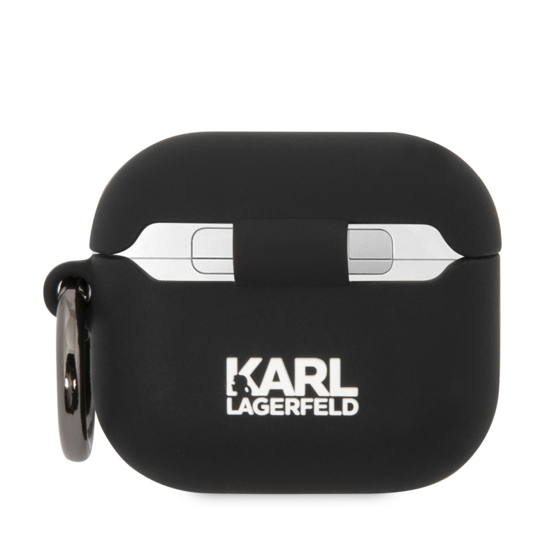 Karl Lagerfeld 3D Logo NFT Choupette Head silikónový púzdro pre Airpods 3 čierny