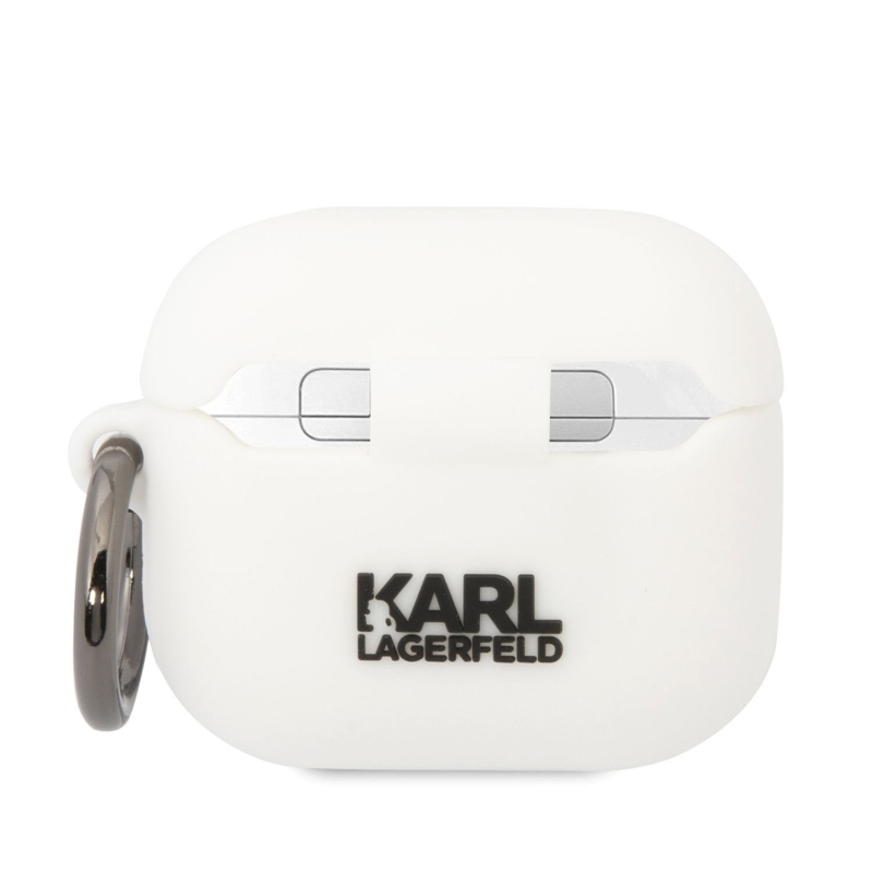 Karl Lagerfeld 3D Logo NFT Choupette Head silikónový púzdro pre Airpods 3 biely