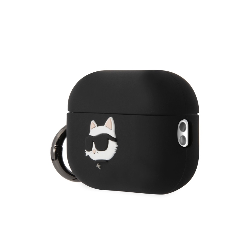 Karl Lagerfeld 3D Logo NFT Choupette Head Silikónové Puzdro pre Airpods Pro 2 Black