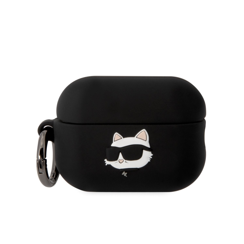 Karl Lagerfeld 3D Logo NFT Choupette Head Silikónové Puzdro pre Airpods Pro 2 Black