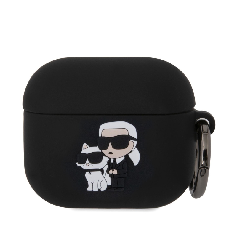 Karl Lagerfeld 3D Logo NFT Karl and Choupette Silikónové Puzdro pre AirPods 3 Black