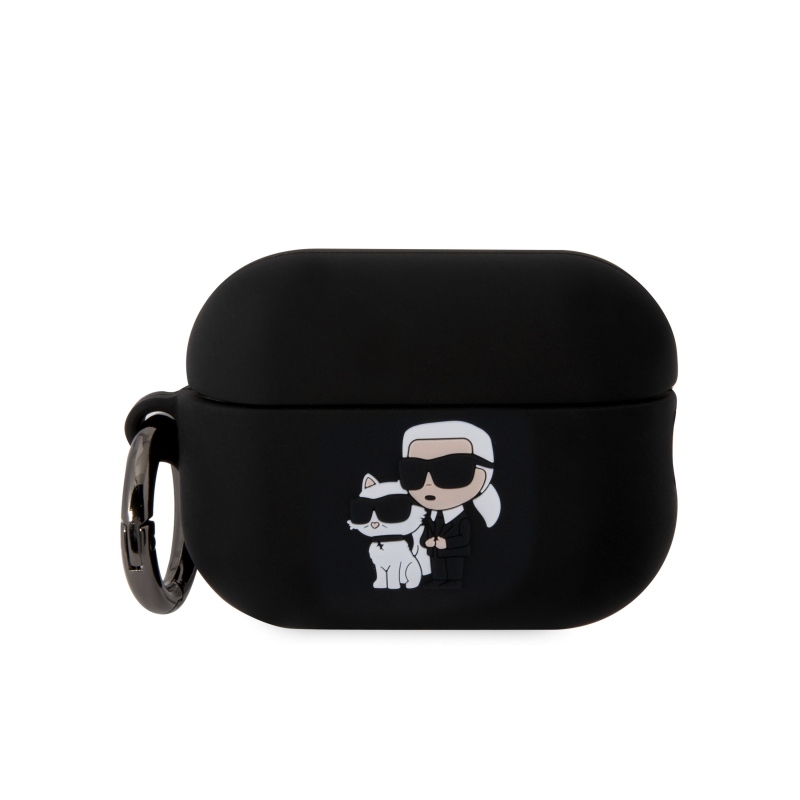 Karl Lagerfeld 3D Logo NFT Karl and Choupette Silikónové Puzdro pre AirPods Pro 2 Black