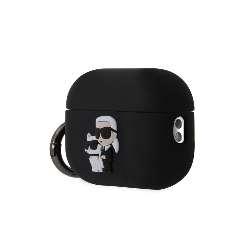 Karl Lagerfeld 3D Logo NFT Karl and Choupette Silikónové Puzdro pre AirPods Pro 2 Black