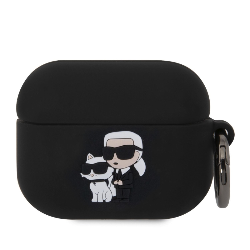 Karl Lagerfeld 3D Logo NFT Karl and Choupette Silikónové Puzdro pre AirPods Pro Black