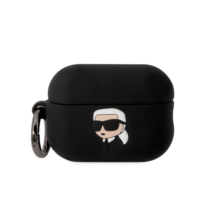 Karl Lagerfeld 3D Logo NFT Karl Head Silikónové Puzdro pre Airpods Pro 2 Black