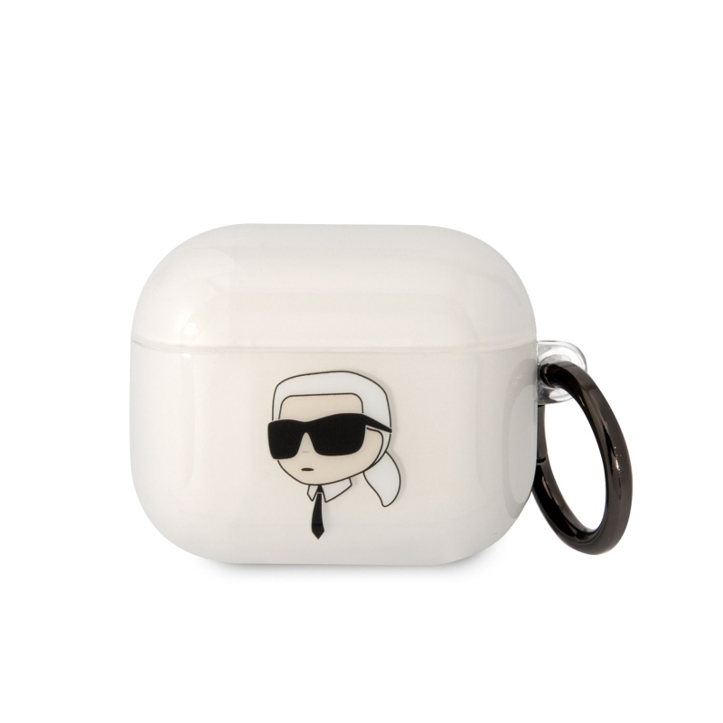 Karl Lagerfeld 3D Logo NFT Karl Head TPU Puzdro pre Airpods 3 White