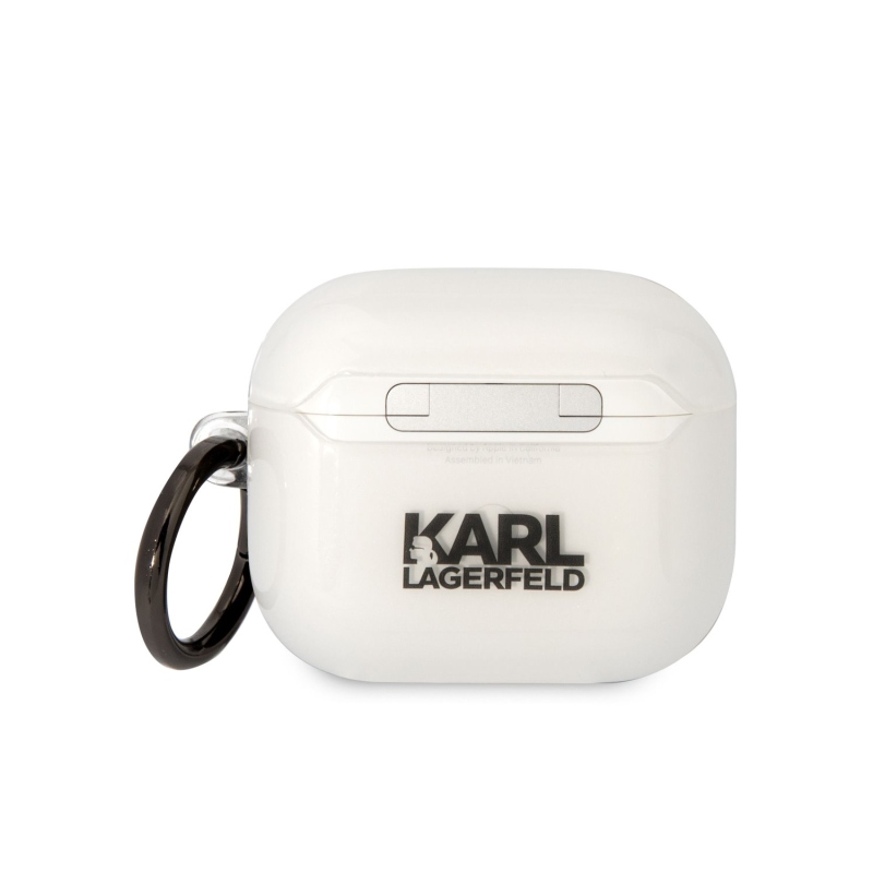 Karl Lagerfeld 3D Logo NFT Karl Head TPU Puzdro pre Airpods 3 White