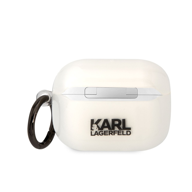 Karl Lagerfeld 3D Logo NFT Karl Head TPU puzdro pre Airpods Pro biely