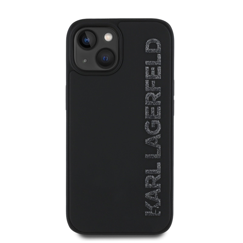Zadný kryt Karl Lagerfeld 3D Rubber Glitter Logo pre iPhone 13 Black