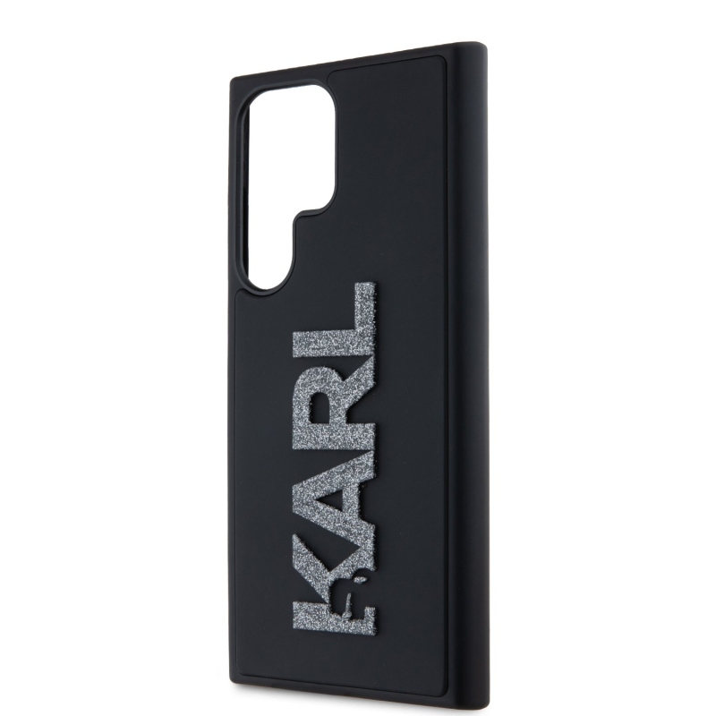 Zadný kryt Karl Lagerfeld 3D Rubber Glitter Logo pre Samsung Galaxy S24 Ultra Black
