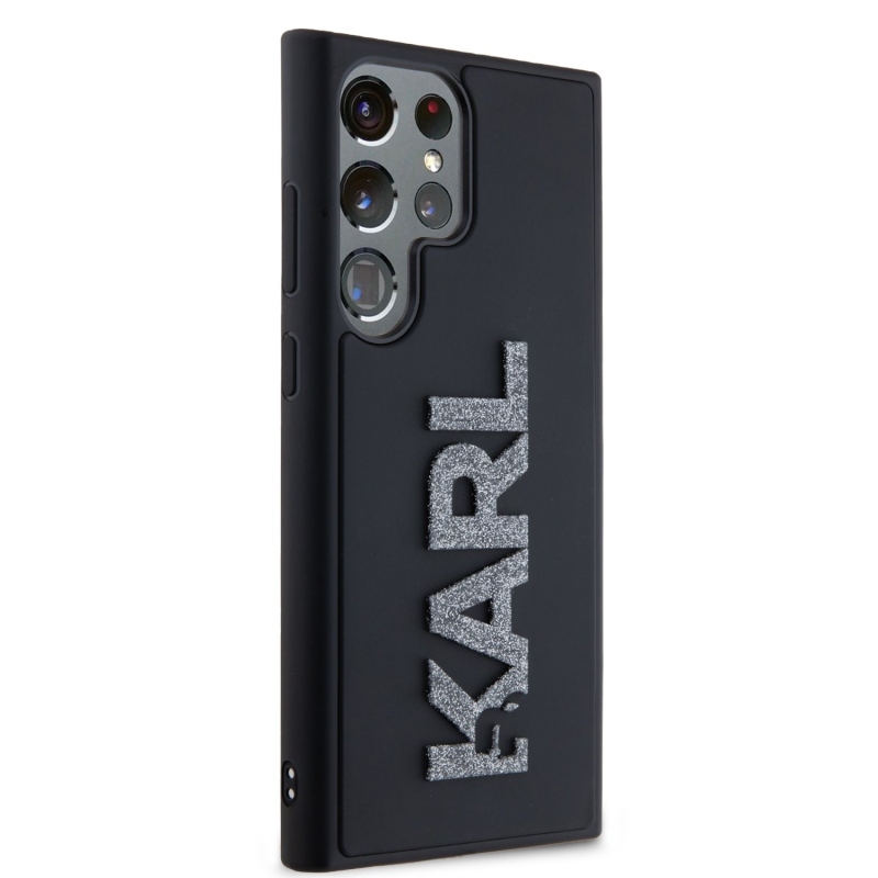 Zadný kryt Karl Lagerfeld 3D Rubber Glitter Logo pre Samsung Galaxy S24 Ultra Black