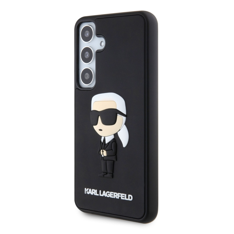 Karl Lagerfeld 3D gumový zadný kryt Ikonik pre Samsung Galaxy S24 Black