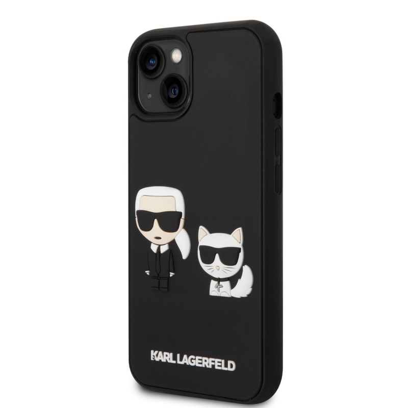 Karl Lagerfeld and Choupette 3D kryt pre iPhone 14 Plus čierny