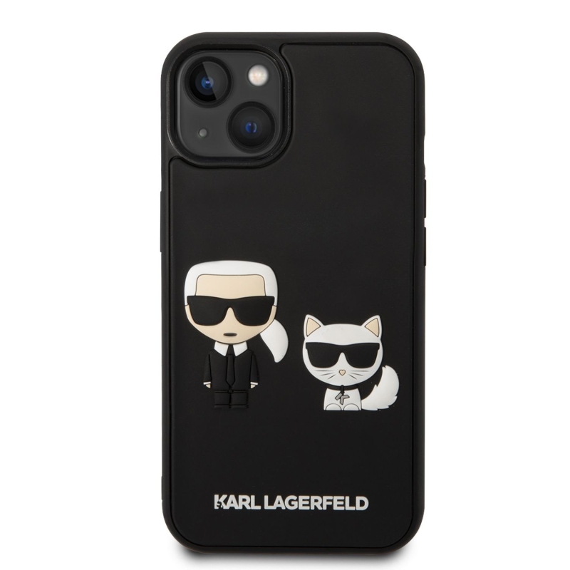 Karl Lagerfeld and Choupette 3D kryt pre iPhone 14 Plus čierny