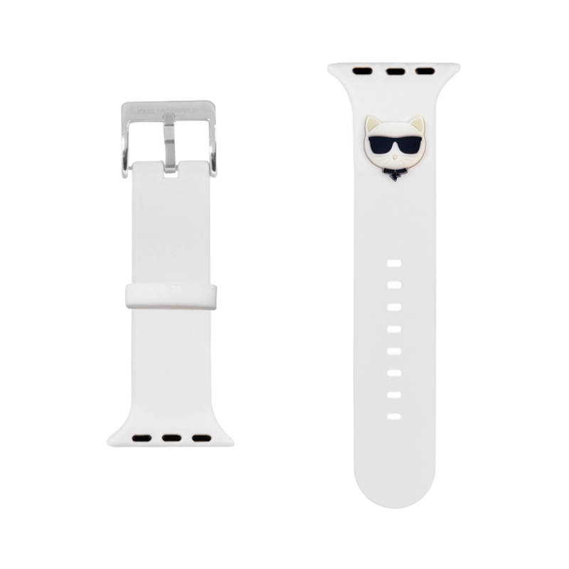 Karl Lagerfeld Choupette Head Remienok pre Apple Watch 38/40mm biely