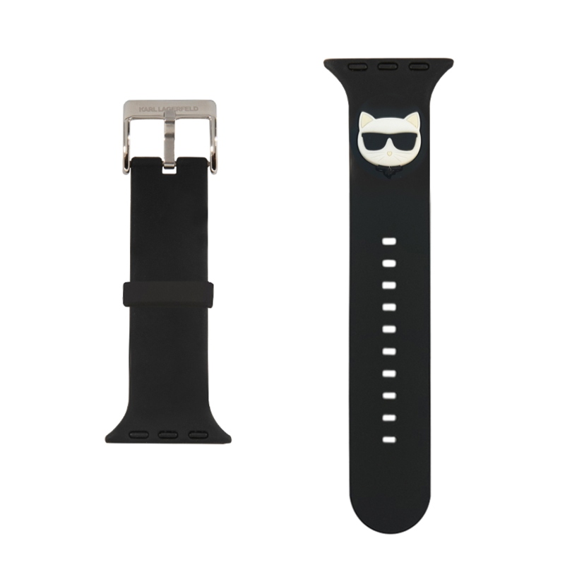 Karl Lagerfeld Choupette Head Remienok pre Apple Watch 42/44mm čierny
