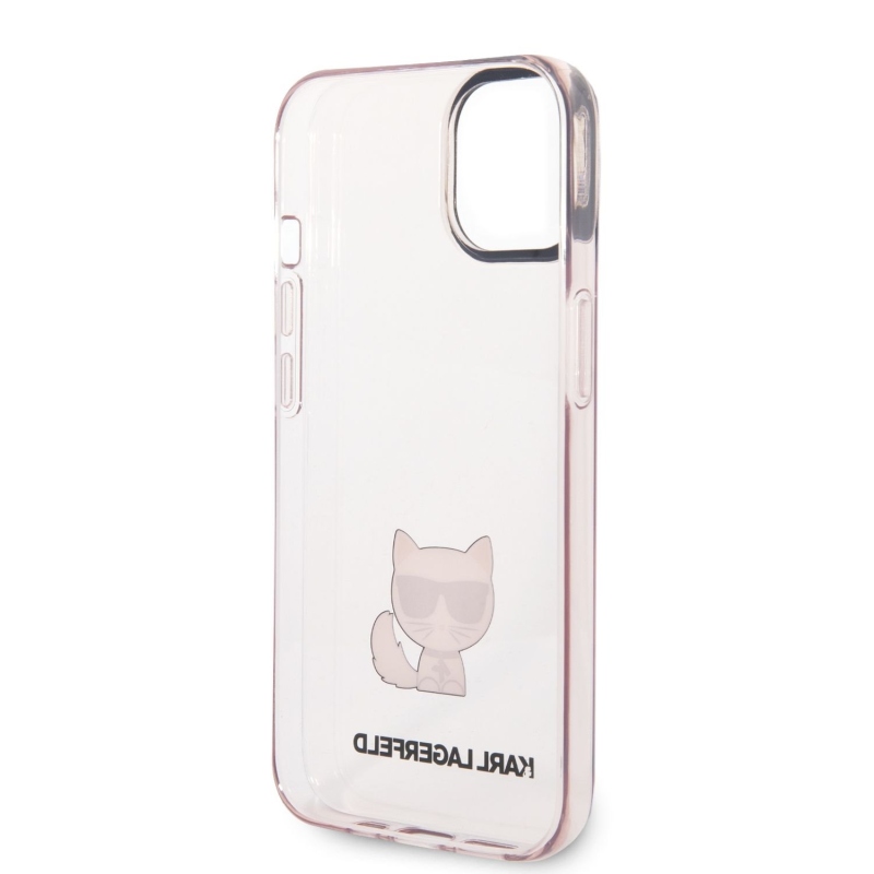 Karl Lagerfeld Choupette Logo zadný kryt pre iPhone 14 Plus ružový