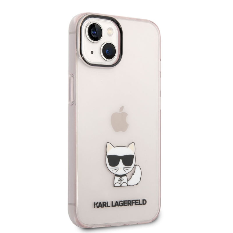 Karl Lagerfeld Choupette Logo zadný kryt pre iPhone 14 Plus ružový