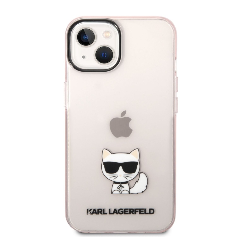 Karl Lagerfeld Choupette Logo zadný kryt pre iPhone 14 Plus ružový