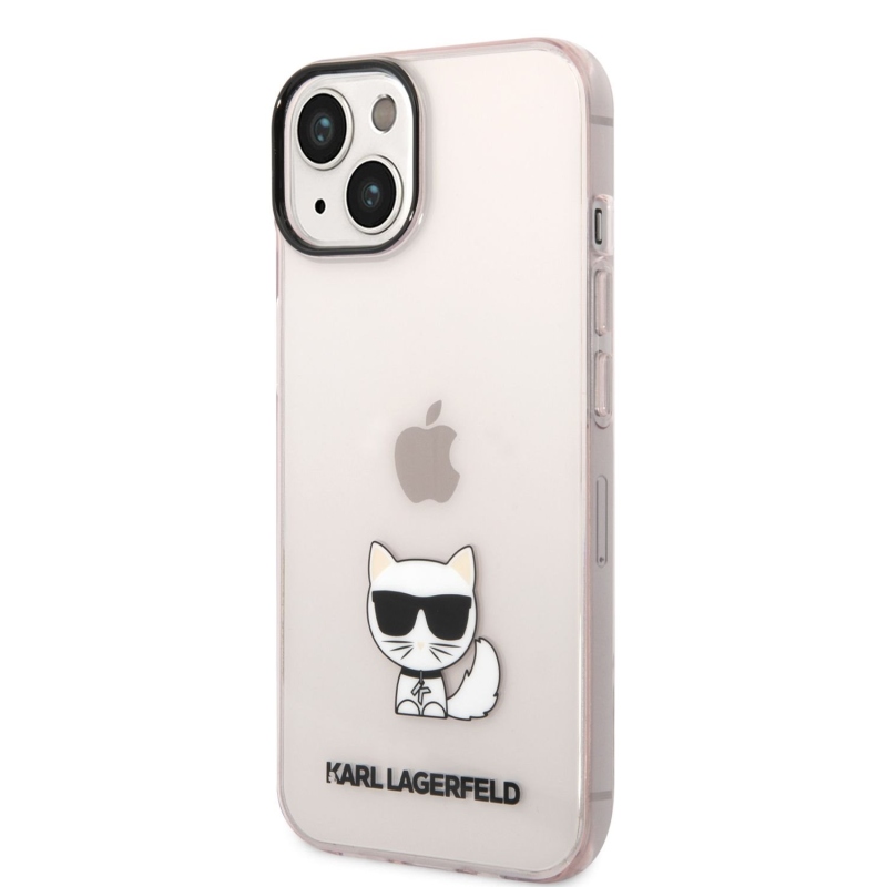 Karl Lagerfeld Choupette Logo zadný kryt pre iPhone 14 Plus ružový