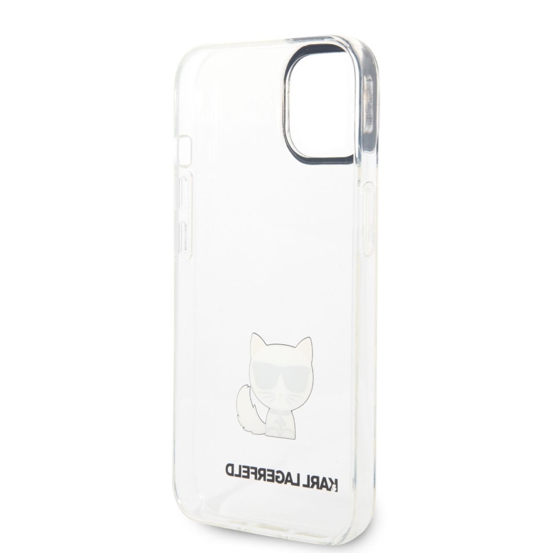 Karl Lagerfeld Choupette Logo zadný kryt pre iPhone 14 Plus priehľadný