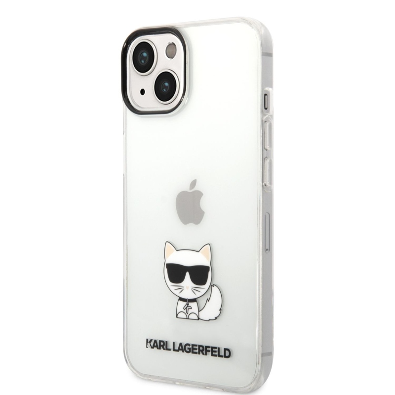 Karl Lagerfeld Choupette Logo zadný kryt pre iPhone 14 Plus priehľadný