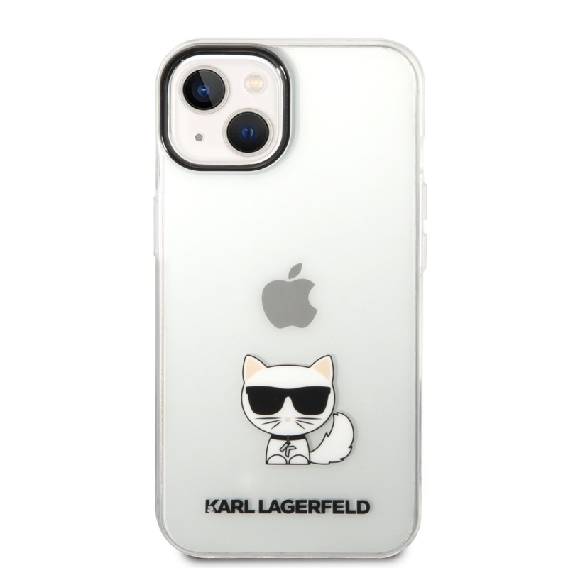 Karl Lagerfeld Choupette Logo zadný kryt pre iPhone 14 Plus priehľadný