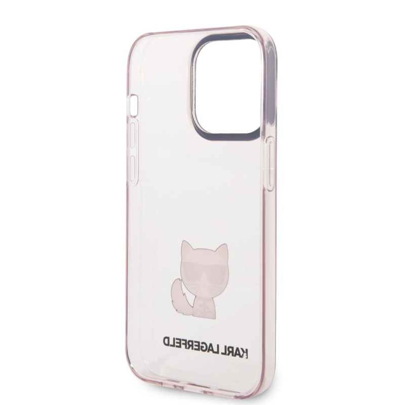 Karl Lagerfeld Choupette Logo zadný kryt pre iPhone 14 Pro Max ružový