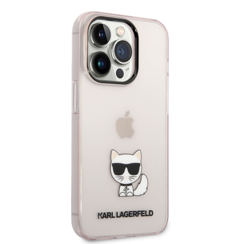 Karl Lagerfeld Choupette Logo zadný kryt pre iPhone 14 Pro Max ružový