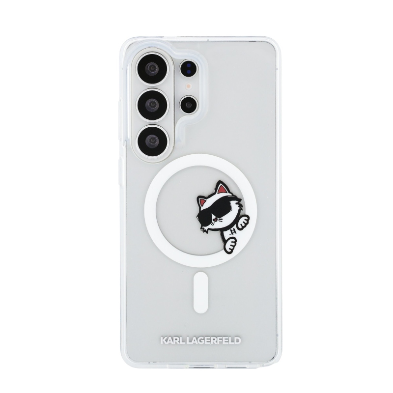 Karl Lagerfeld IML Choupette Peekaboo Logo Magnetický zadný kryt pre Samsung Galaxy S26 Ultra Transparent