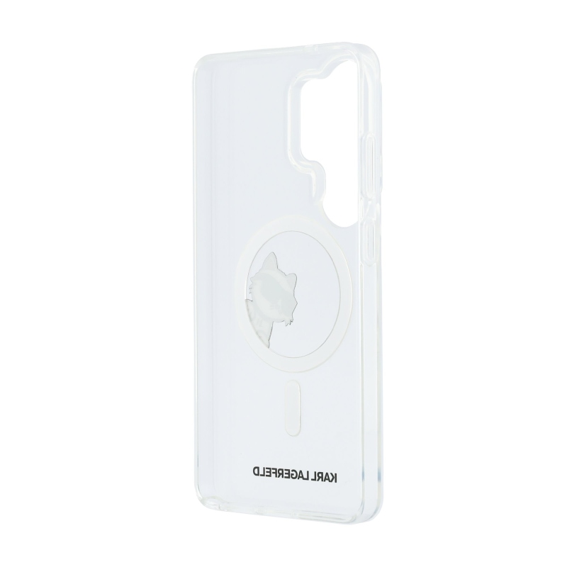 Karl Lagerfeld IML Choupette Peekaboo Logo Magnetický zadný kryt pre Samsung Galaxy S26 Ultra Transparent