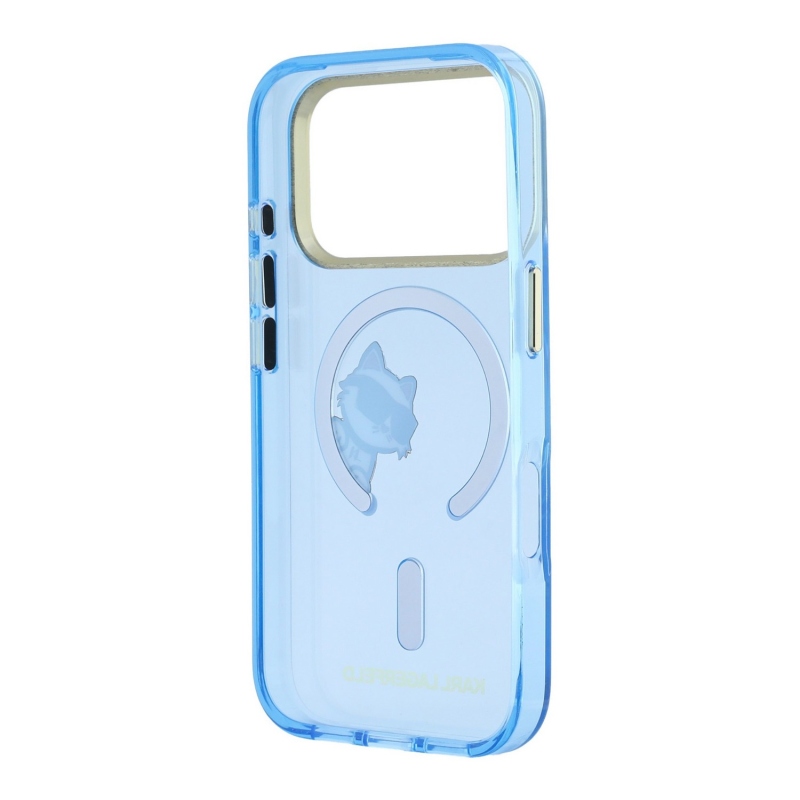 Karl Lagerfeld IML Choupette Peekaboo Magsafe zadný kryt pre iPhone 18 Pro Max, modrý