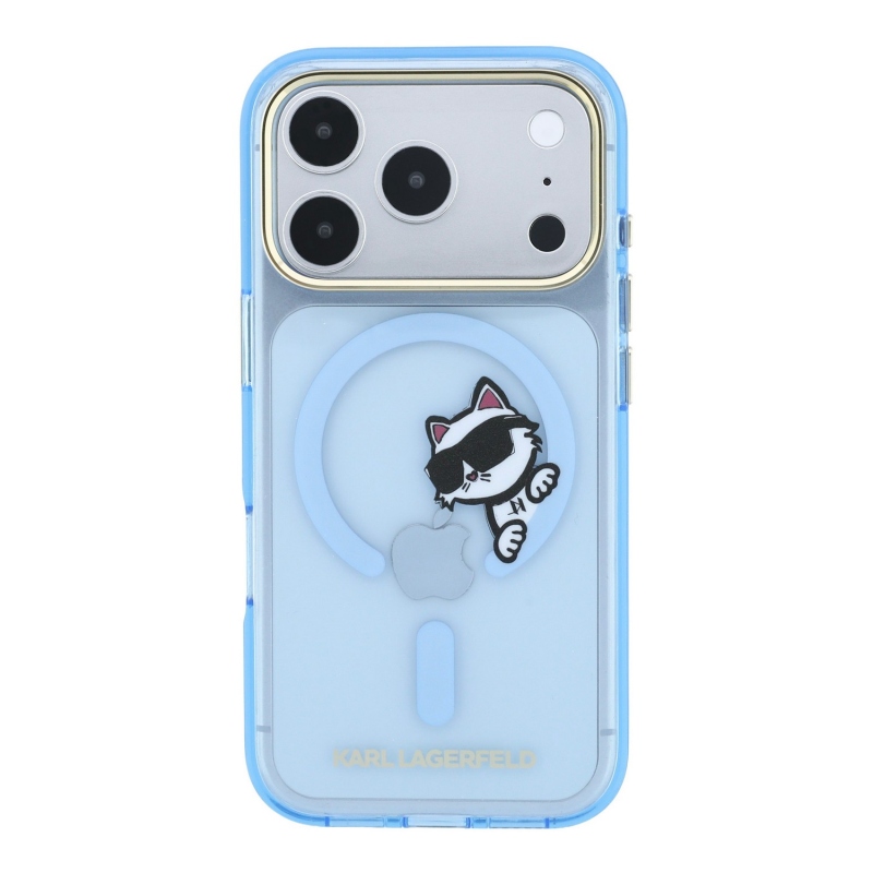 Karl Lagerfeld IML Choupette Peekaboo Magsafe zadný kryt pre iPhone 18 Pro Max, modrý