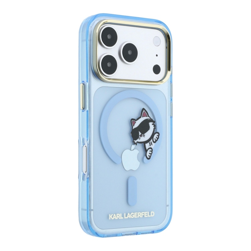 Karl Lagerfeld IML Choupette Peekaboo Magsafe zadný kryt pre iPhone 18 Pro Max, modrý