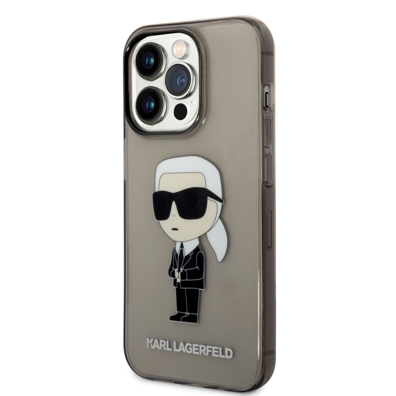 Karl Lagerfeld IML Ikonik NFT zadný kryt pre iPhone 14 Pro čierny