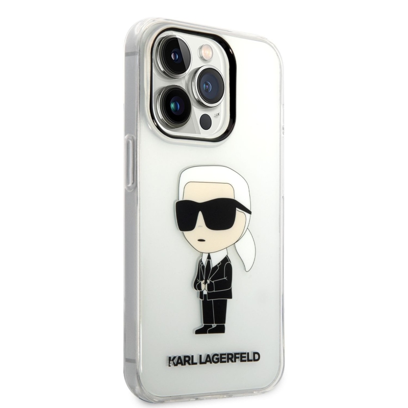 Karl Lagerfeld IML Ikonik NFT zadný kryt pre iPhone 14 Pro priehľadný