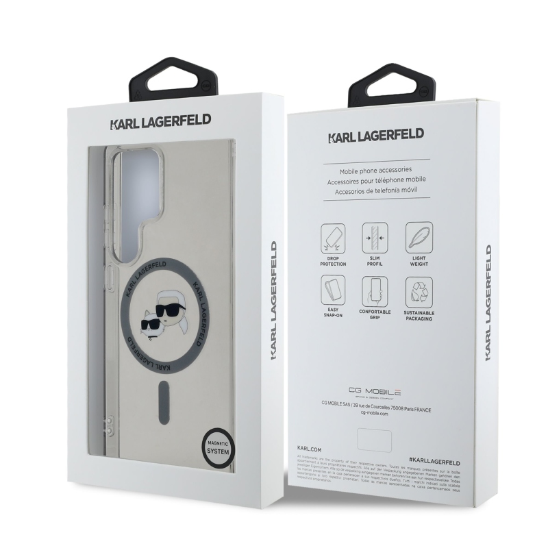 Karl Lagerfeld IML K&CH Heads MagSafe zadný kryt pre Samsung Galaxy S25 Ultra Black