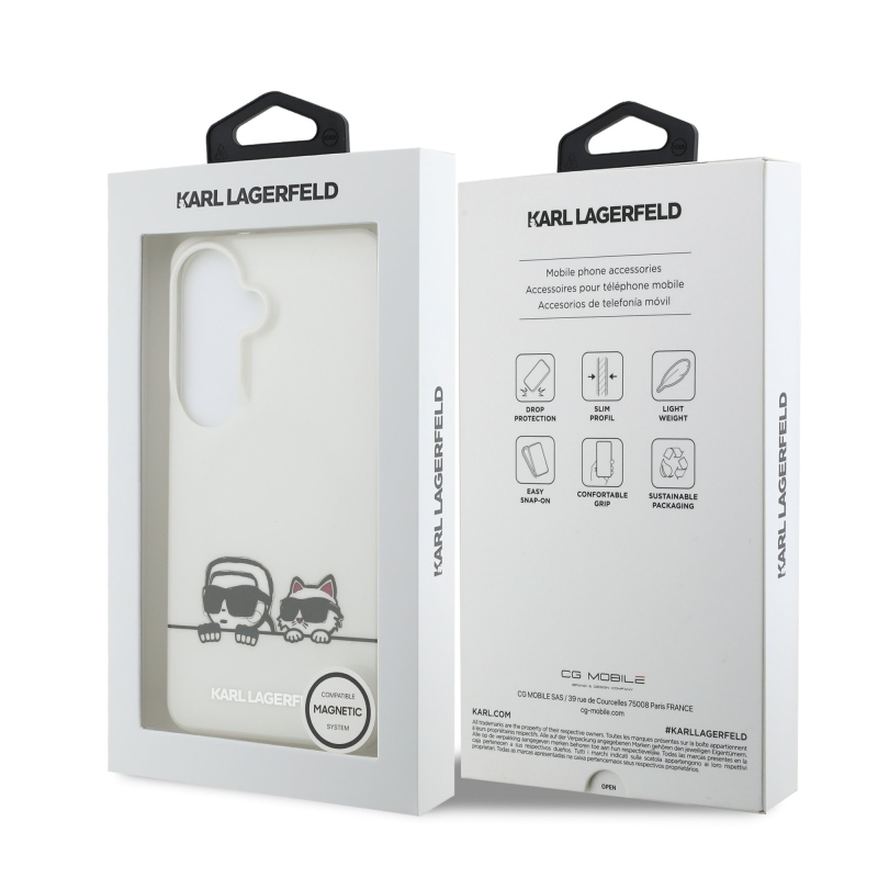 Karl Lagerfeld IML K&CH Peekaboo Logo Magnetický zadný kryt pre Samsung Galaxy S26+ White