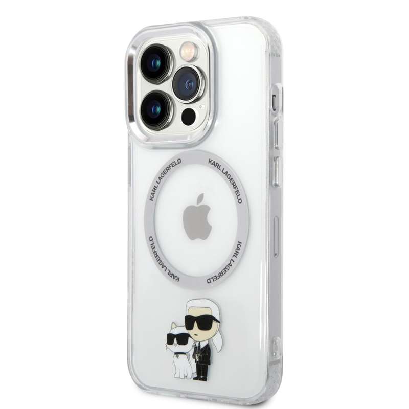 Karl Lagerfeld IML Karl and Choupette NFT MagSafe Zadný Kryt pre iPhone 13 Pro - priehľadný