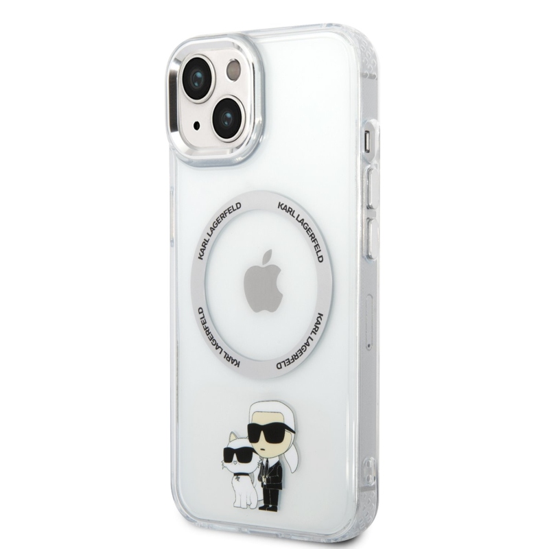 Karl Lagerfeld IML Karl and Choupette NFT MagSafe Zadný Kryt pre iPhone 13 - priehľadný