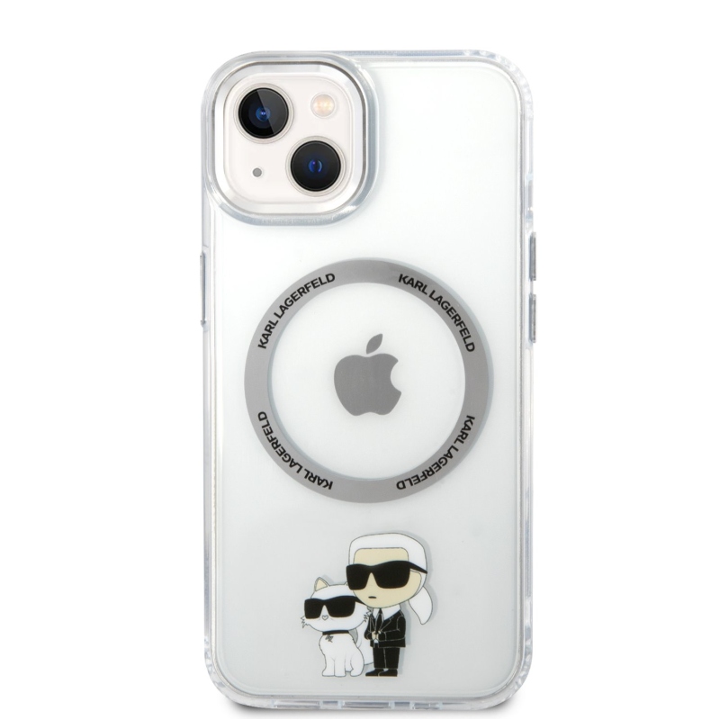 Karl Lagerfeld IML Karl and Choupette NFT MagSafe Zadný Kryt pre iPhone 13 - priehľadný