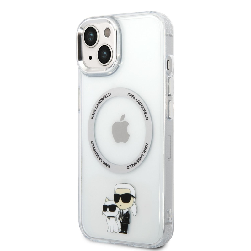 Karl Lagerfeld IML Karl and Choupette NFT MagSafe zadní kryt pro iPhone 14 Plus průhledný